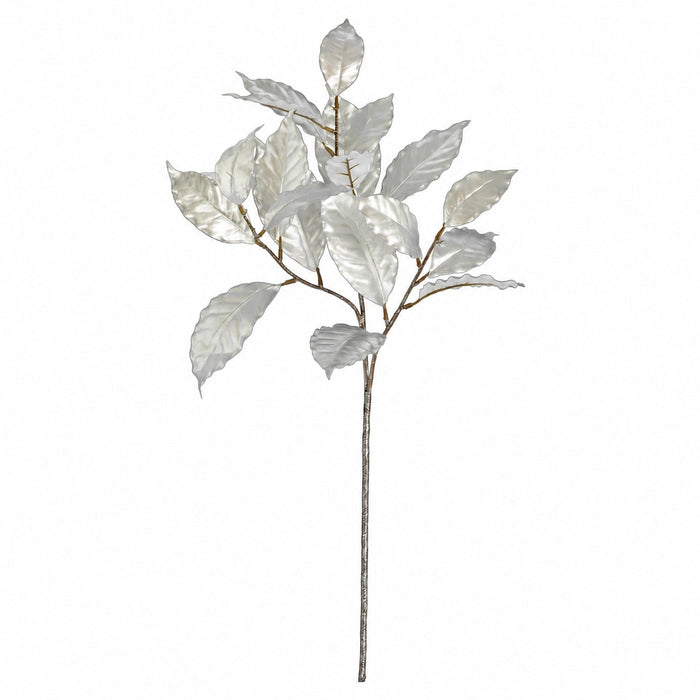 30" Metallic Artificial Leaf Stem -Silver (Pack of 24) - P-260352