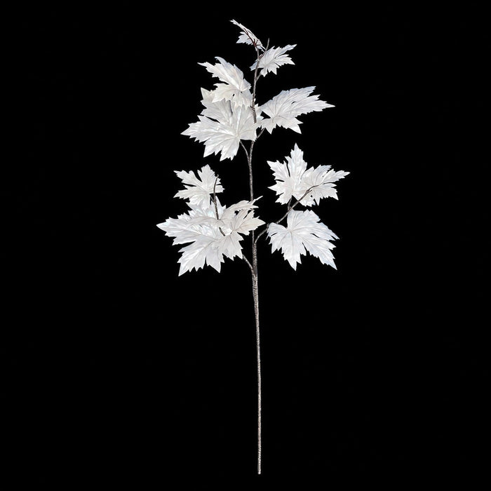 38" Metallic Maple Leaf Silk Stem -Cream (Pack of 12) - P-260431