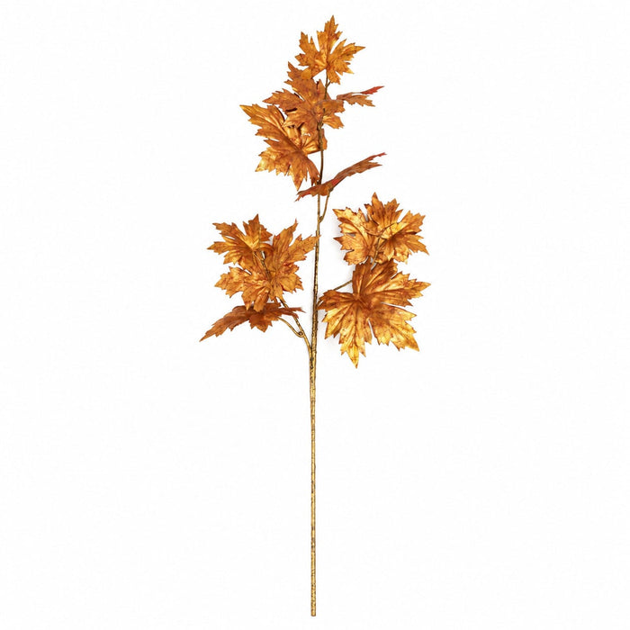 38" Metallic Maple Leaf Silk Stem -Copper (Pack of 12) - P-260432