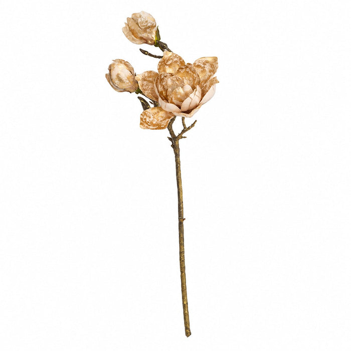 23" Metallic Artificial Magnolia Flower Stem -Champagne/Gold (Pack of 24) - P-260460