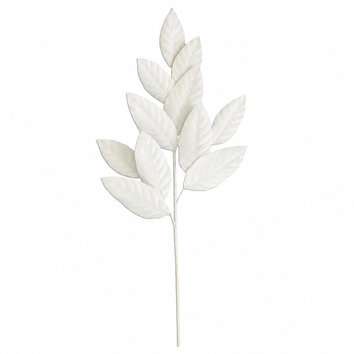 25.5" Velvet Artificial Magnolia Leaf Stem -Ivory (Pack of 24) - P-260551