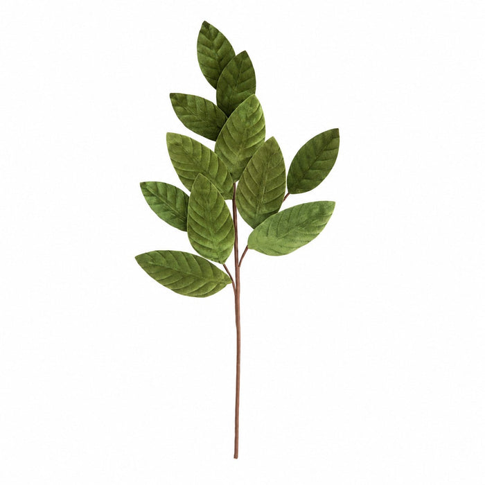 25.5" Velvet Artificial Magnolia Leaf Stem -Green (Pack of 24) - P-260552