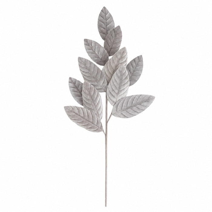 25.5" Velvet Artificial Magnolia Leaf Stem -Gray (Pack of 24) - P-260556