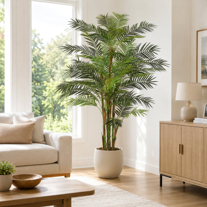 7' Areca Artificial Palm Tree w/Pot -Green - P3772