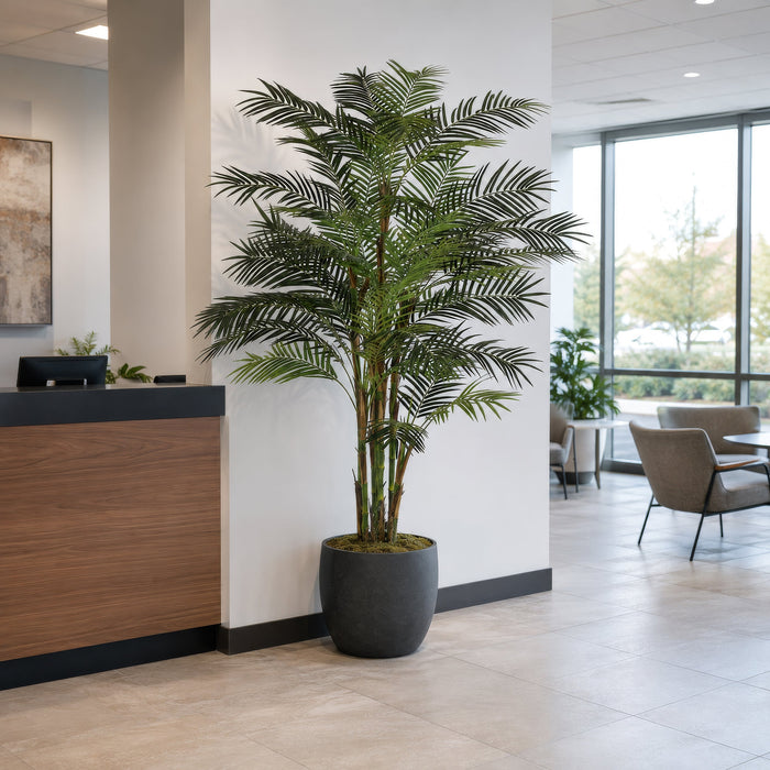 7' Areca Artificial Palm Tree w/Pot -Green - P3772
