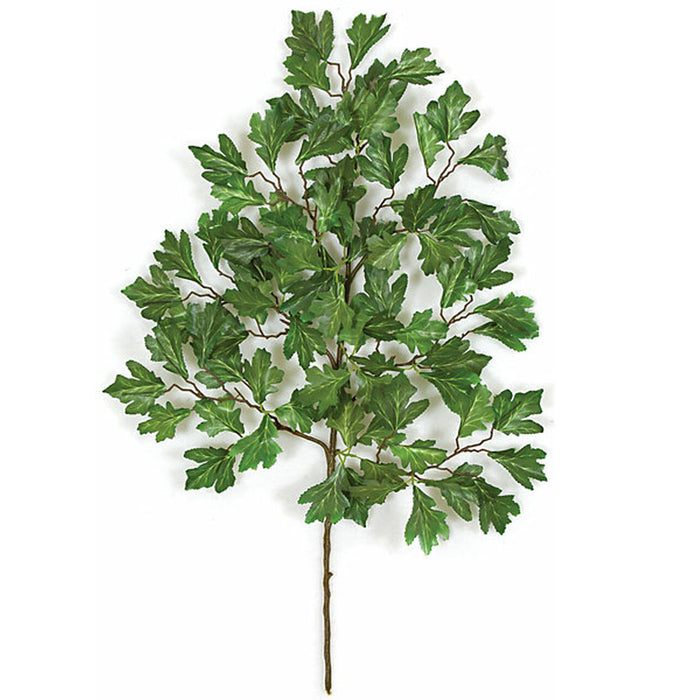 26" Silk Scarlet Oak Leaf Stem -Green (Pack of 12) - P402