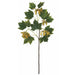 32" Seeded Silk Norway Maple Leaf Stem -Green/Mustard (pack of 12) - P80490