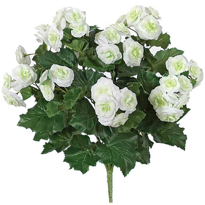18" Begonia Silk Flower Bush -White (Pack of 6) - P-81980