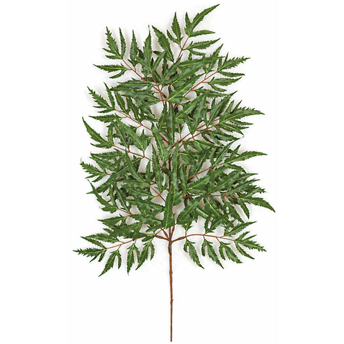 21" Silk Lace Aralia Leaf Stem -Green (Pack of 12) - P842