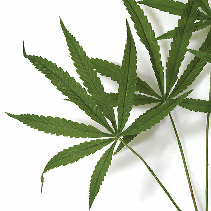 pot plant leaf 28" Silk Marijuana Leaf Stem -Green