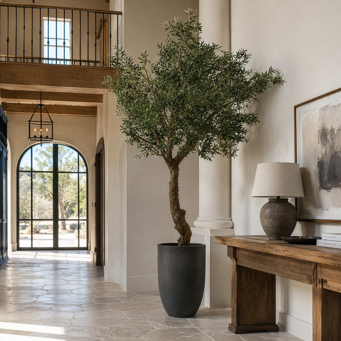 10' Silk Olive Tree w/Metal Plate -Green - P180110