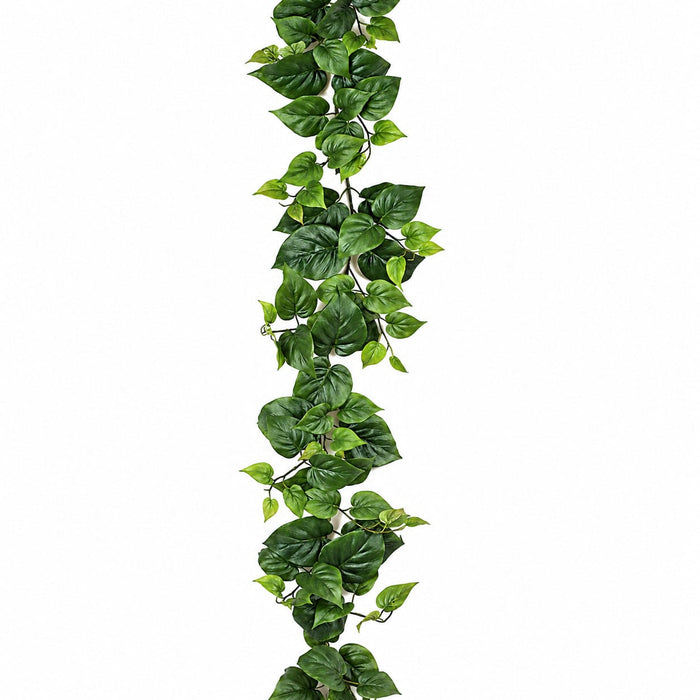 9' Philodendron Silk Garland -Green (Pack of 6) - P7353