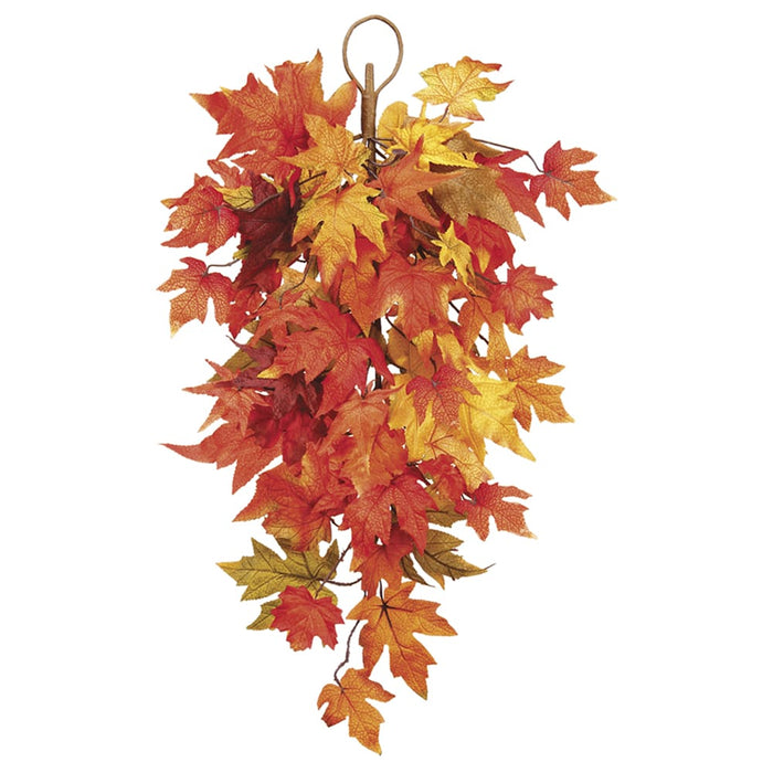 30" Silk Maple Leaf Door Teardrop Swag -Fall (Pack of 6) - PAM051-FA