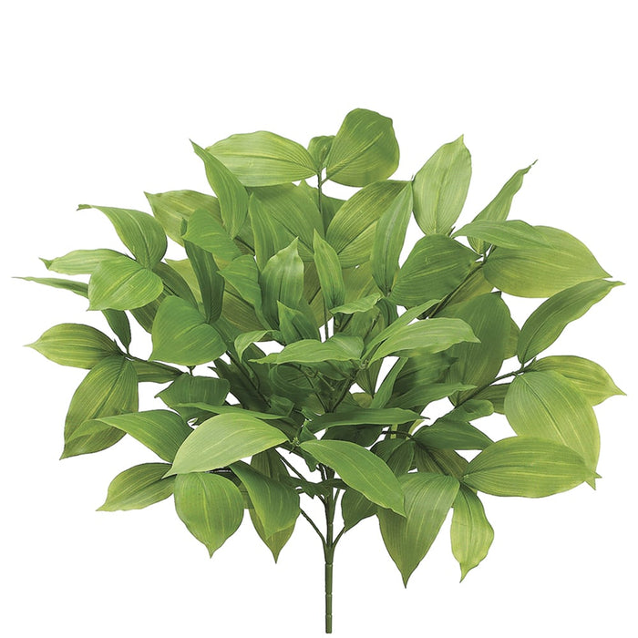 18" Fat Aucuba Silk Plant -Green (pack of 6) - PBA042-GR/LT