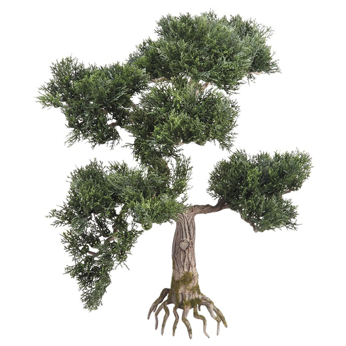 16" Artificial Cedar Silk Bonsai Tree -Green (pack of 6) - PBB364-GR