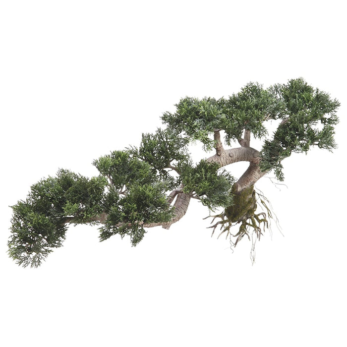18" Artificial Trailing Cedar Silk Bonsai Tree -Green (pack of 2) - PBB365-GR