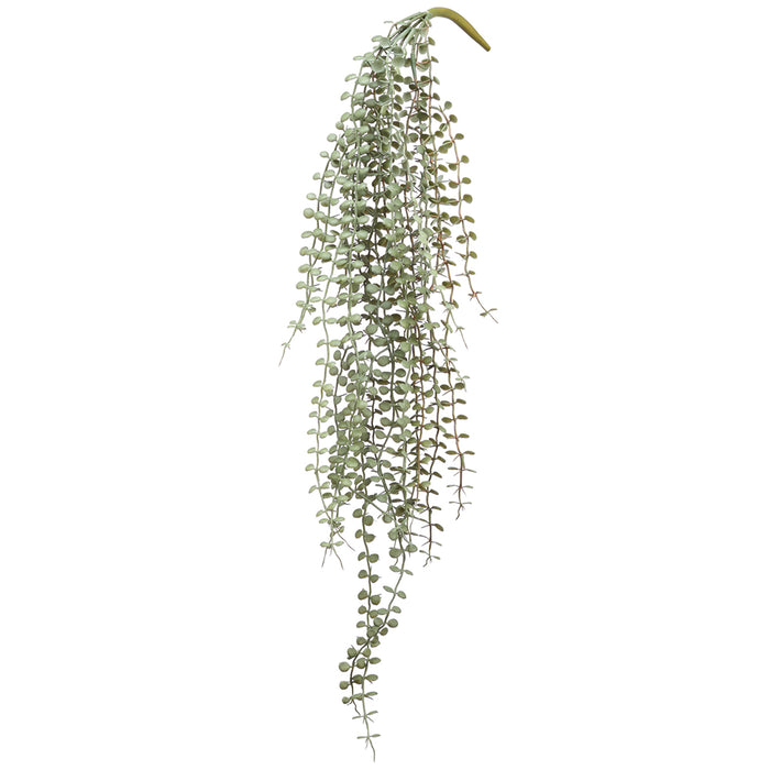 30" Hanging Mini Button Leaf Silk Plant -Green (Pack of 12) - PBB460-GR