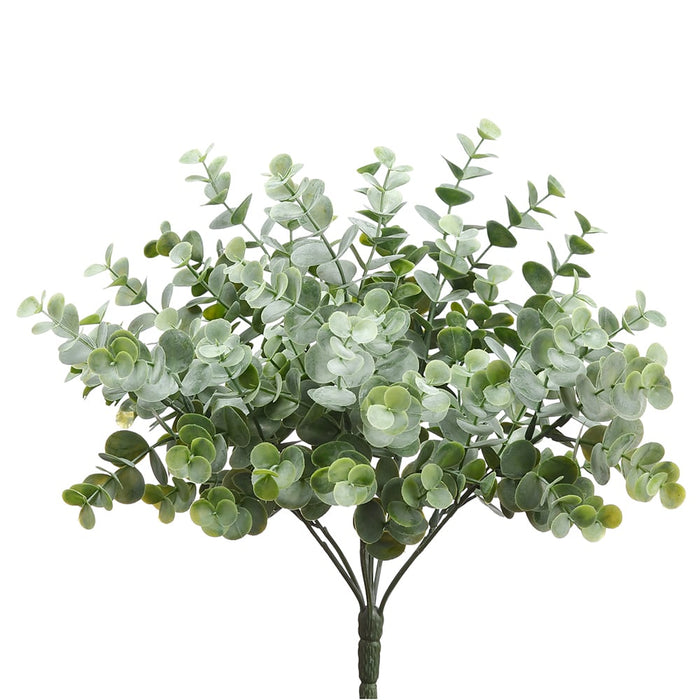 13.5" Silk Eucalyptus Leaf Plant -Frosted Green (pack of 12) - PBE119-GR/FS