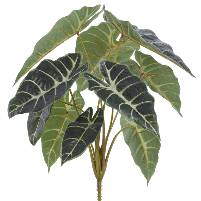 16" Elephant Ear Leaf Silk Plant -Green (Pack of 6) - PBE329-GR