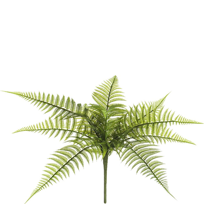 17" Artificial Leather Fern Plant -Green (pack of 6) - PBF131-GR
