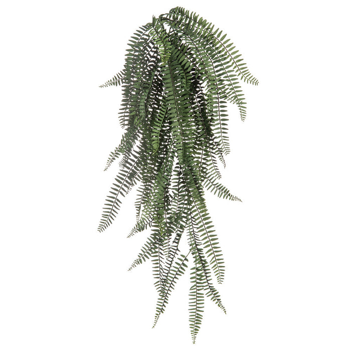 34" Outdoor UV-Resistant Artificial Hanging Boston Fern Leaf Plant -Green (Pack of 8) - PBF401-GR
