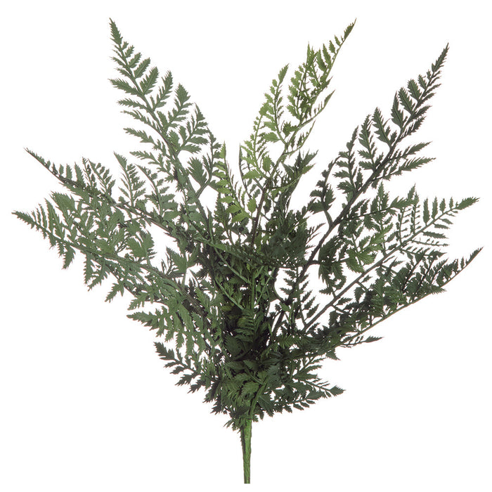 18" Outdoor UV-Resistant Artificial Leather Fern Leaf Plant -Green (Pack of 12) - PBF404-GR