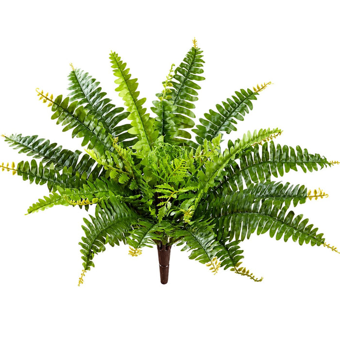 17" Outdoor UV-Resistant Artificial Boston Fern Plant -Green (Pack of 12) - PBF433-GR
