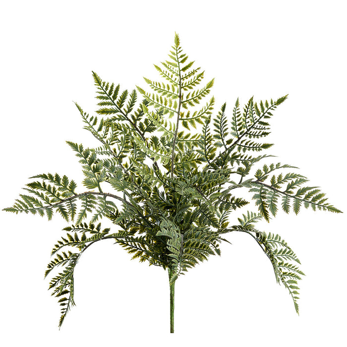 18" Leather Fern Leaf Silk Plant -Green (Pack of 12) - PBF514-GR