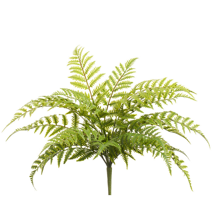 22" Outdoor UV-Resistant Artificial New Leather Fern Leaf Plant -Green (Pack of 6) - PBF544-GR