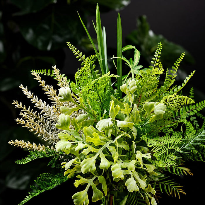 15" Plastic Lace Fern Faux Plant -Green (Pack of 24) - PBF581-GR