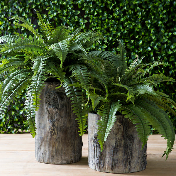 artificial hanging fern plants 18" UV Protected Boston Fern Bush Green