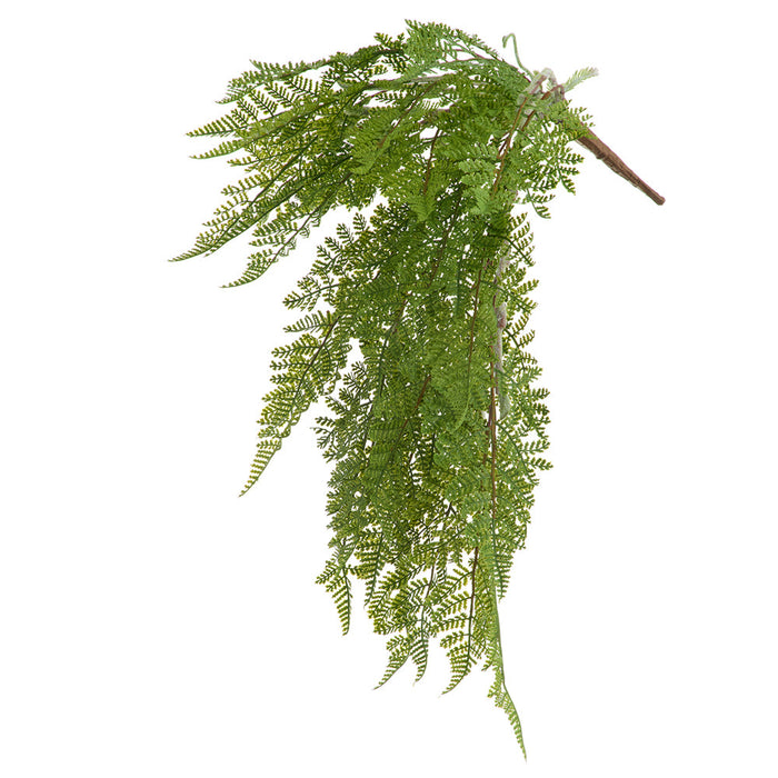 24" PE Soft-Touch Hanging Lace Fern Leaf Artificial Plant -Green (Pack of 6) - PBF722-GR
