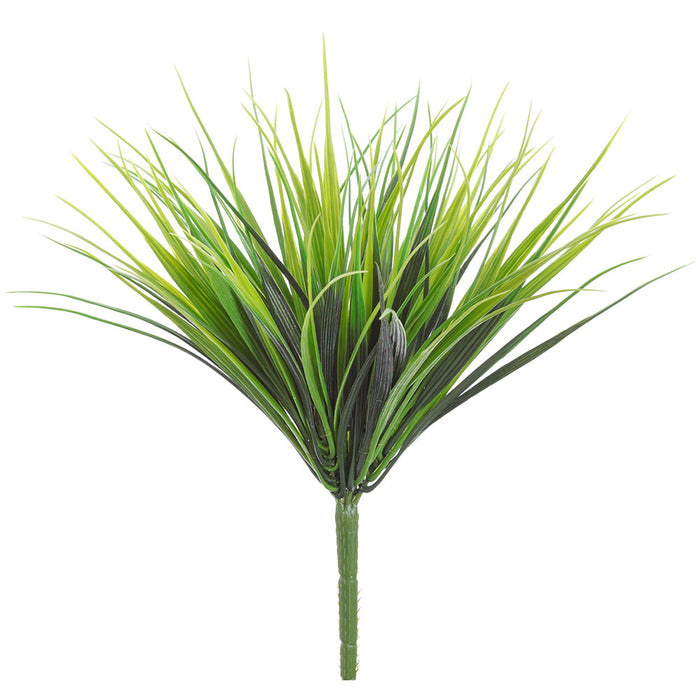 12" UV-Resistant Outdoor Artificial Vanilla Grass Plant -2 Tone Green (pack of 12) - PBG023-GR/TT