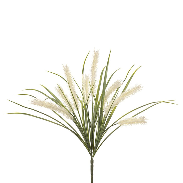 18.5" Artificial Rattail Grass Flower Bush -Cream (pack of 12) - PBG218-CR