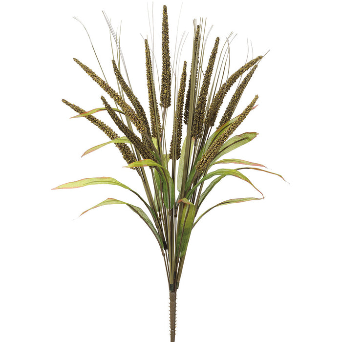 23" Artificial Rattail Grass Plant -Olive Green (pack of 12) - PBG443-OG