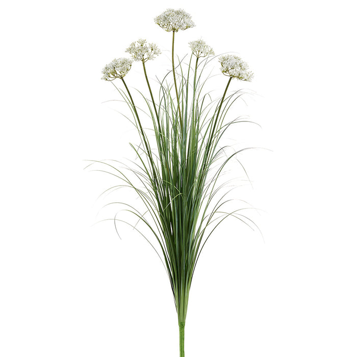 47" Mixed Dill Flower & Grass Artificial Plant -White (Pack of 8) - PBG528-WH