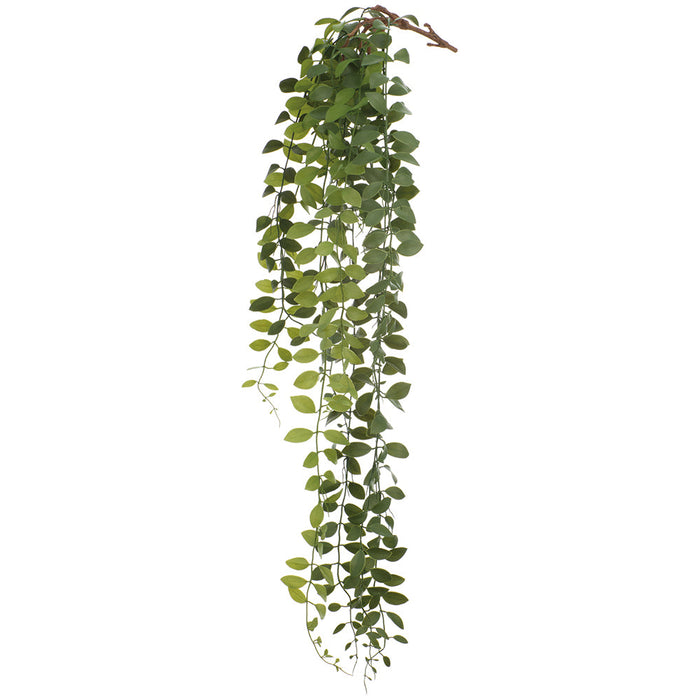 37" Outdoor UV-Resistant Artificial Hanging Lipstick Leaf Vine Plant -Green (Pack of 12) - PBL501-GR