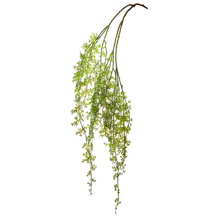 59" Hanging Silk Mini Leaf Plant -Green (pack of 12) - PBL704-GR