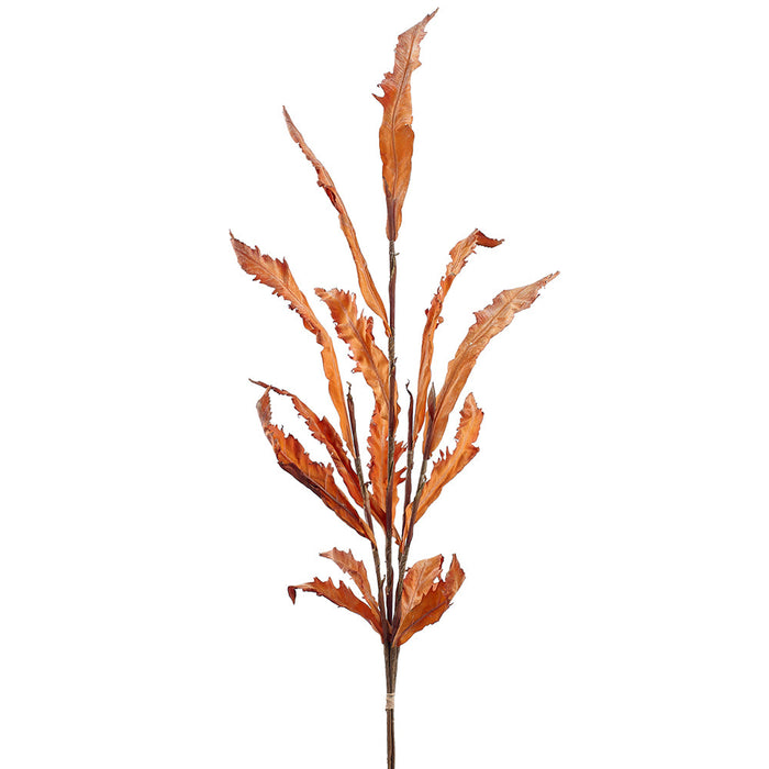 46.5" Artificial Dried-Look Leaf Stem Bundle -Orange (pack of 12) - PBL881-OR