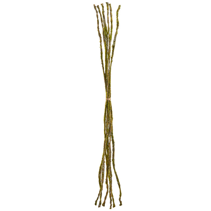 37" Artificial Moss Twig Stem Bundle -Green/Brown (pack of 12) - PBM101-GR/BR
