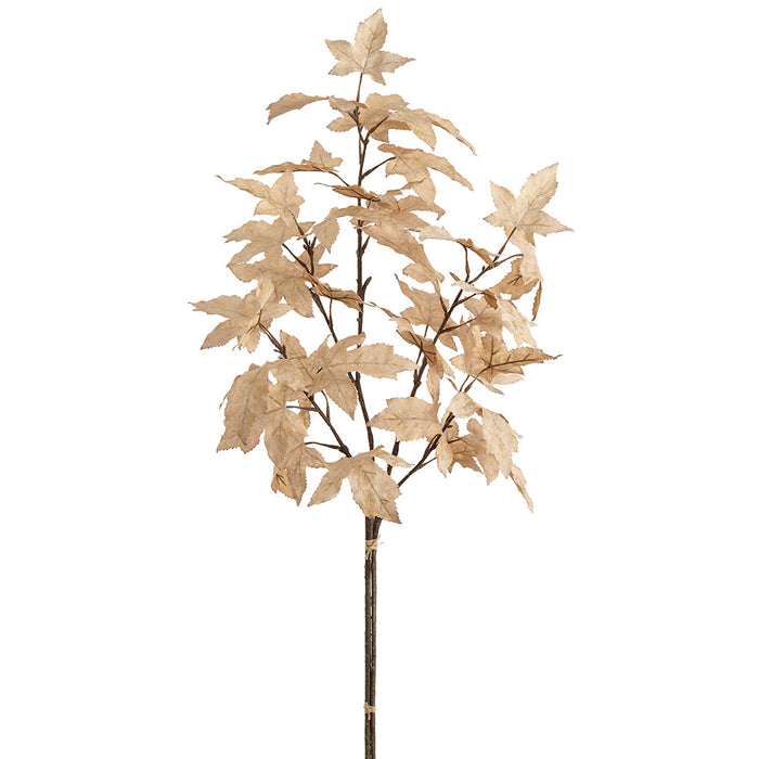 34" Silk Maple Leaf Stem Bundle -Tan (Pack of 8) - PBM320-TN