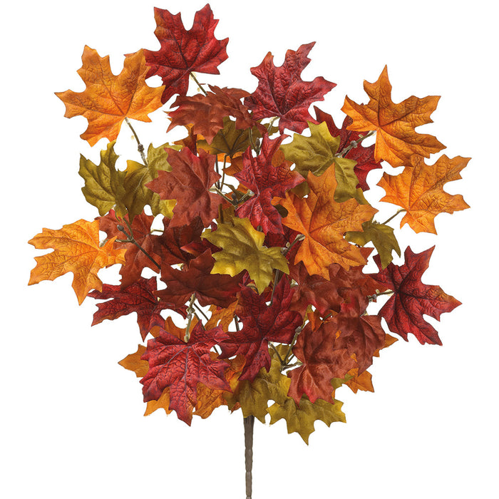 18" Maple Leaf Silk Plant -Brown/Green (Pack of 12) - PBM442-BR/GR