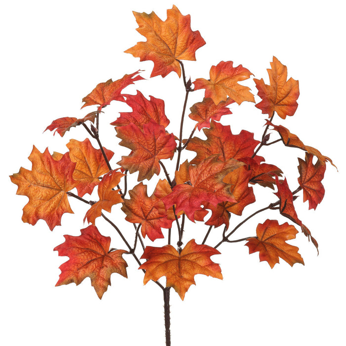 13" Maple Leaf Silk Plant -2 Tone Orange (pack of 12) - PBM666-OR/TT