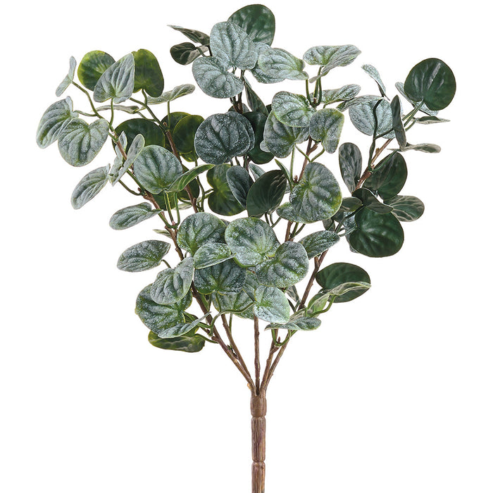 16" PE Soft-Touch Pepperomia Artificial Plant -Green/Gray (Pack of 12) - PBP013-GR/GY