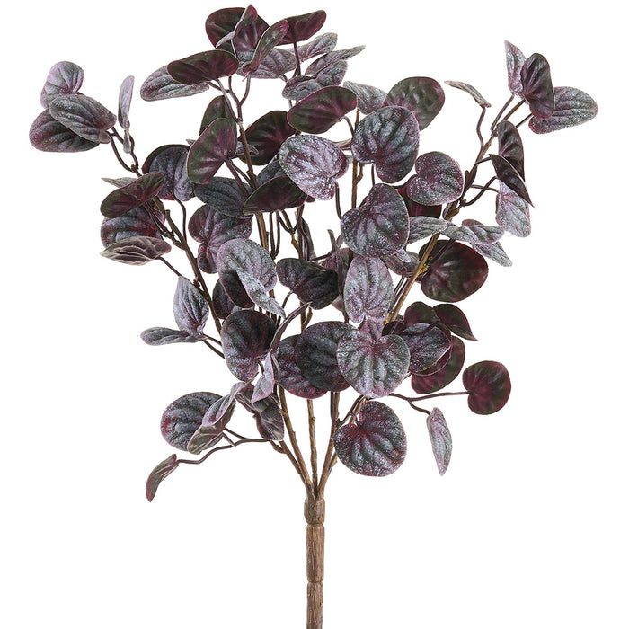 16" PE Soft-Touch Pepperomia Artificial Plant -Purple/Green (Pack of 12) - PBP013-PU/GR