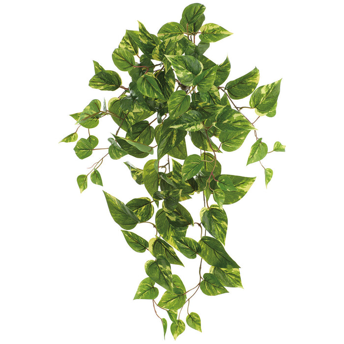 26" Outdoor UV-Resistant Artificial Hanging Pothos Leaf Plant -Yellow/Green (Pack of 12) - PBP032-YE/GR