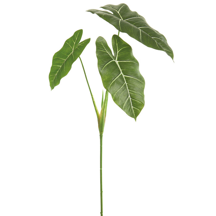 32" Silk Elephant Philodendron Leaf Plant -Green/Variegated (Pack of 12) - PBP129-GR/VG
