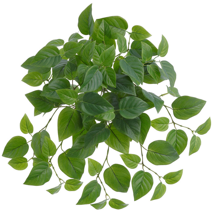 outdoor philodendron leaves 16" Outdoor UV-Resistant Artificial Hanging Philodendron Leaf Plant -Green (Pack of 6)