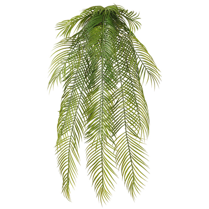 35" Hanging Silk Palm Leaf Plant -Green (pack of 12) - PBP158-GR