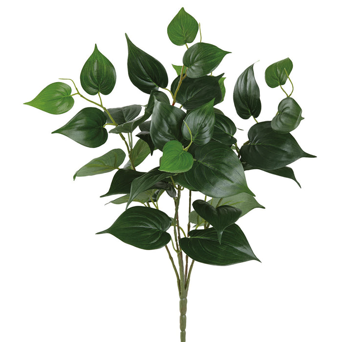 14" Heart-Leaf Philodendron Silk Plant -Green (Pack of 12) - PBP248-GR
